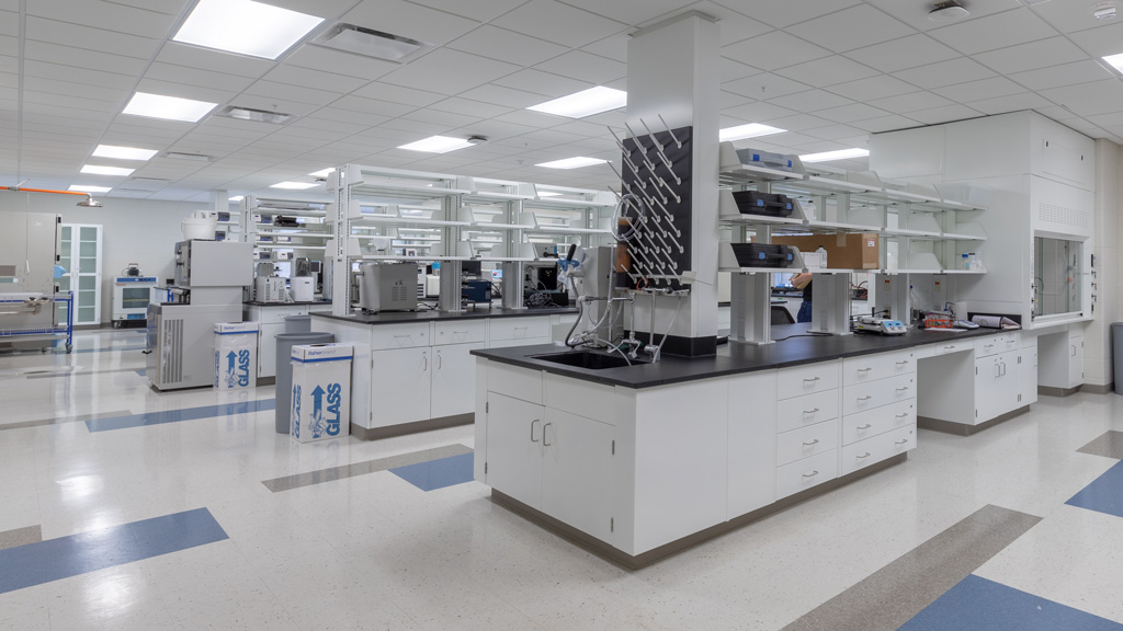 Research on bioproducts takes place in the lab at the Integrated Bioprocessing Research Laboratory